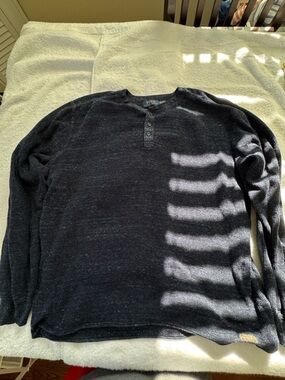 Polo Ralph Lauren Men's Henley Shirt 2XL Heathered Navy Blue